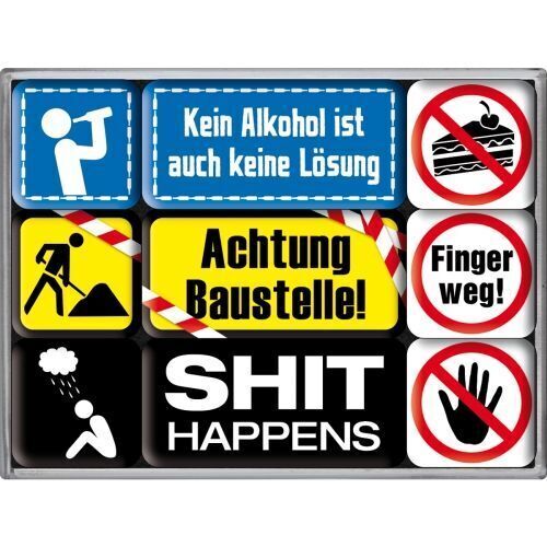 Nostalgic-Art 9pc Magnet Set Shit Happens