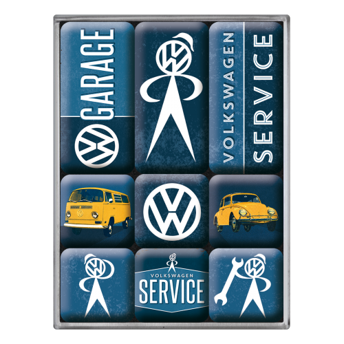 Nostalgic-Art 9pc Magnet Set VW Service