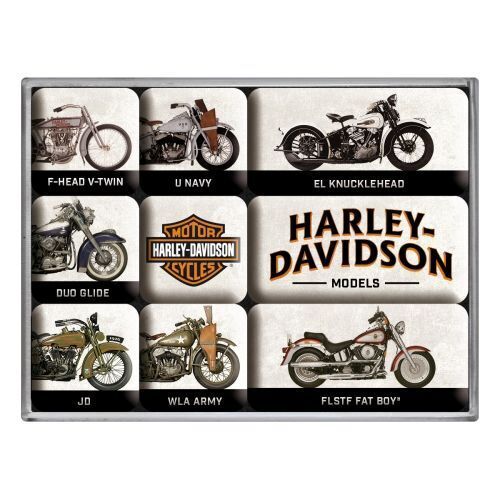 Nostalgic-Art 9pc Magnet Set Harley Model Chart