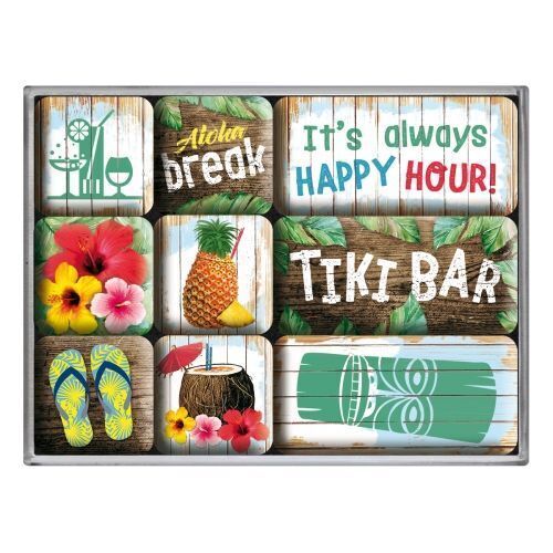 Nostalgic-Art 9pc Magnet Set Tiki Bar