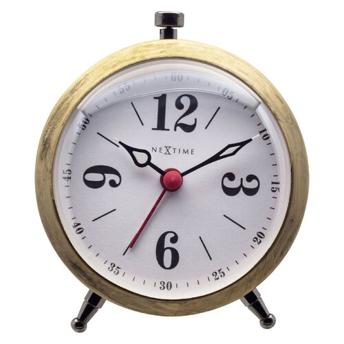 NeXtime Harvey Alarm Clock Gold with Luminous Hands 9 x 10.8 x 5cm