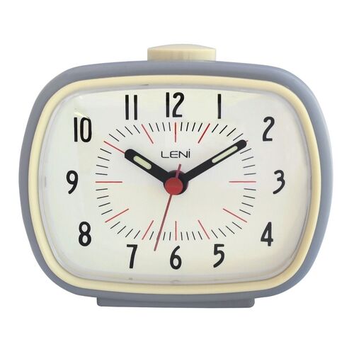 Leni Retro Alarm Clock Slate Grey