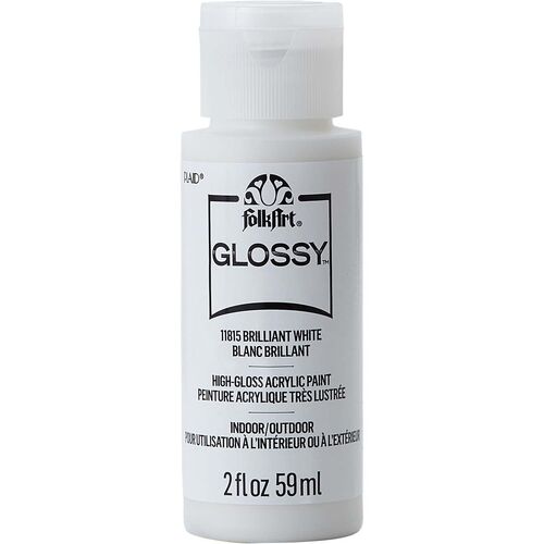 FolkArt Glossy Acrylic Paint 59ml Brilliant White