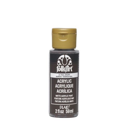 FolkArt Premium Acrylic Paint 59ml Real Brown - Matt Finish