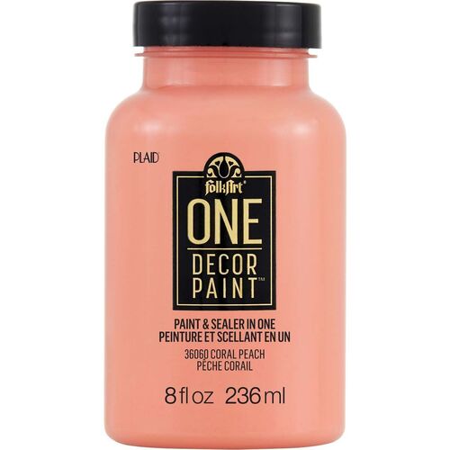 FolkArt One Decor Paint 236ml Coral Peach - Eggshell Finish