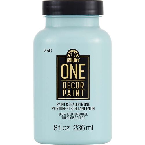 FolkArt One Decor Paint 236ml Iced Turquoise - Eggshell Finish