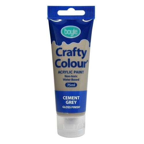 Crafty Colour Acrylic Paint 75ml Cement Grey