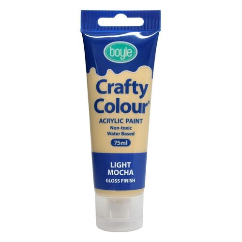 Crafty Colour Acrylic Paint 75ml Light Mocha