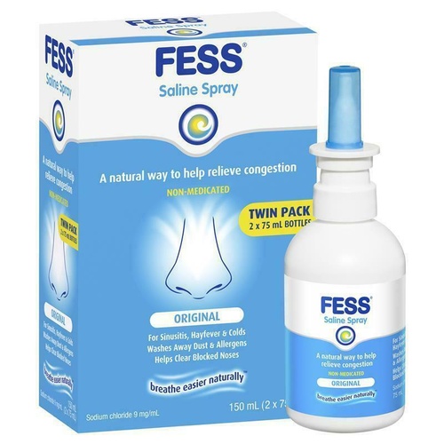 Fess Nasal Spray - 75ml X 2 Pack Relieve Nasal and Sinus Congestion