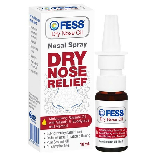 Fess Dry Nose Oil Spray 10ml Lubricates Dry Nasal Tissue Preservative Free