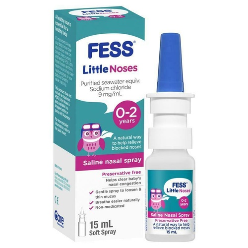 Fess Little Noses Saline Nasal Spray - 15ml Relieve Nasal and Sinus Congestion