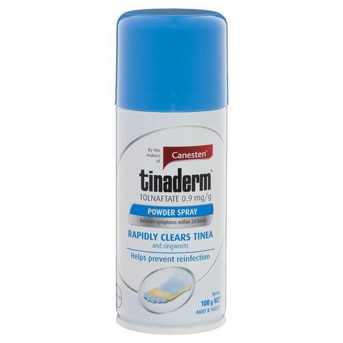 Canesten Tinaderm Powder Spray Tinea and Ringworm Treatment 100g