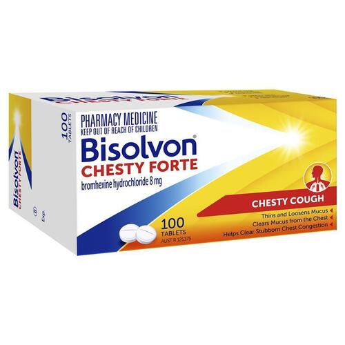 Bisolvon Chesty Forte Cough Tablets 100 Pack