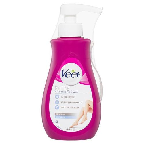 Veet Pure Hair Removal Cream Legs And Body Sensitive Skin 400ml