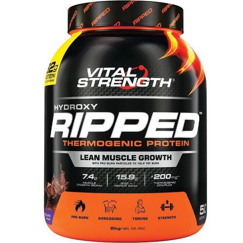 VitalStrength Hydroxy Ripped Workout Protein Powder 2Kg Chocolate