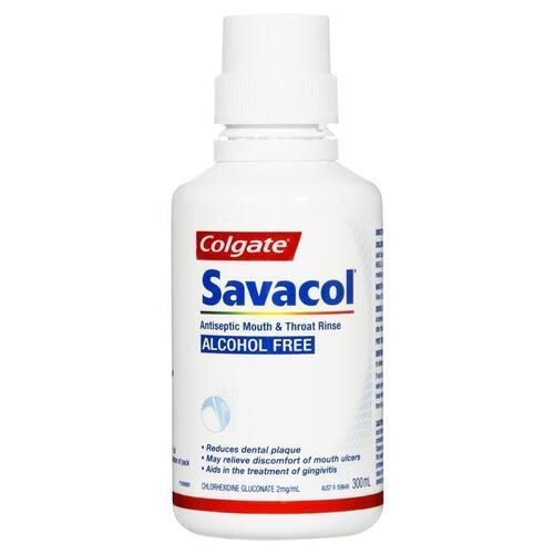 Colgate Savacol Alcohol Free Antiseptic Mouthwash 300mL