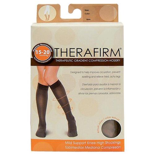 Oapl 68125 Therafirm Women Knee High Stocking Black Large