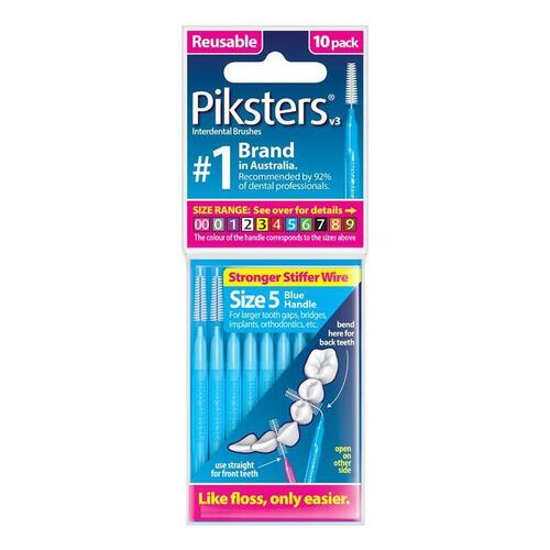 Piksters Interdental Brushes Size 5 Blue 10 Pack