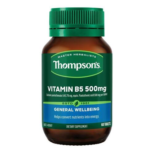 Thompson's B5 Pantothenic Acid 500mg 60 Tablets