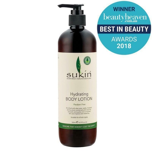 Sukin Hydrating Body Lotion 500ml Rosehip Jojoba Avocado Soothe and Hydrate