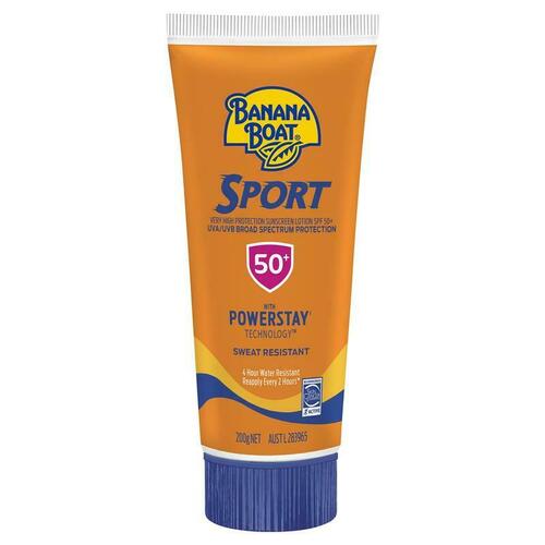 Banana Boat SPF 50+ Sport 200g Tube UVA/UVB Protection Sweat Resistant