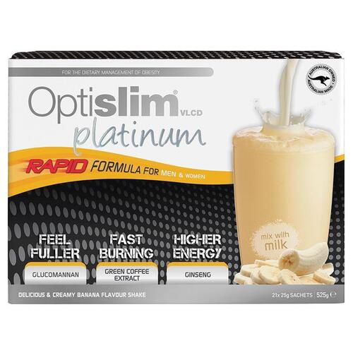 Optislim VLCD Platinum Banana Shake 21x25g Sachets