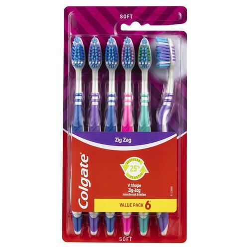 Colgate Zig Zag Deep Interdental Clean Toothbrush Soft Value 6 Pack