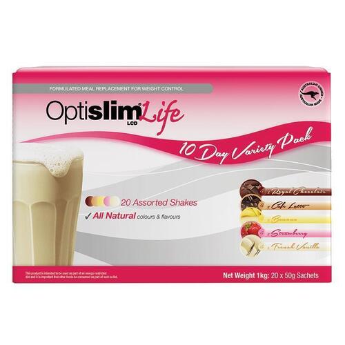 Optislim Life LCD 10 Day Variety Pack 20 x 50g Sachets