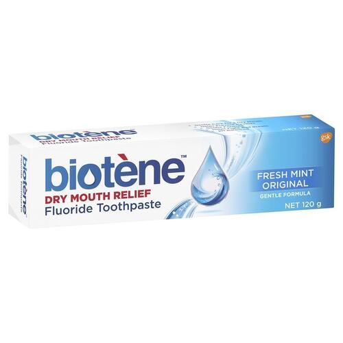 Biotene Dry Mouth Relief Fluoride Toothpaste Fresh Mint Original 120g