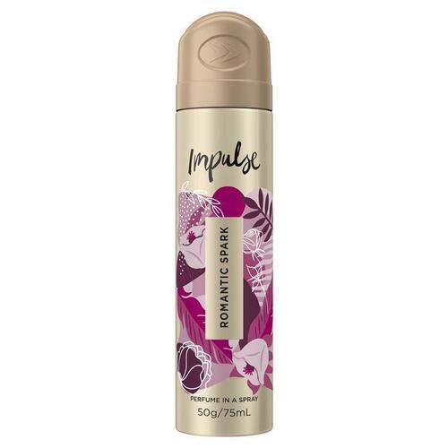 Impulse Women Body Spray Aerosol Deodorant Romantic Spark 75ml