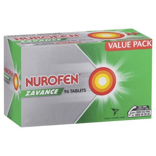 Nurofen Zavance Fast Pain Relief Tablets 256mg Ibuprofen 96 Pack