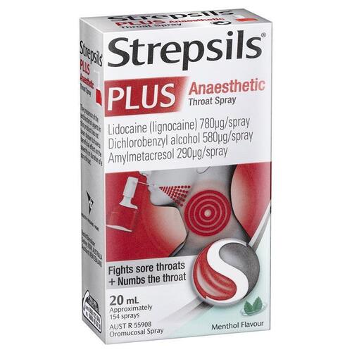 Strepsils Plus Sore Throat Numbing Spray Pain Relief