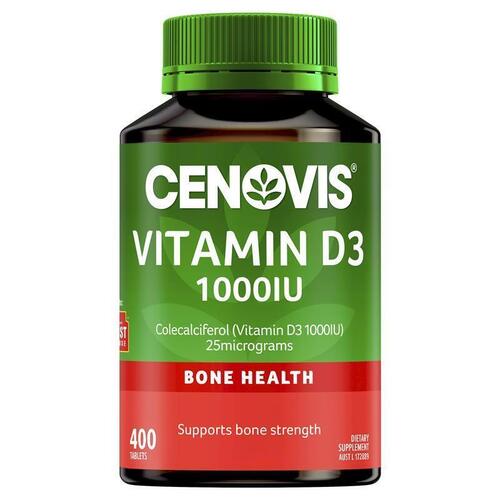 Cenovis Vitamin D 1000IU D3 for Bone Health 400 Tablets Exclusive Size