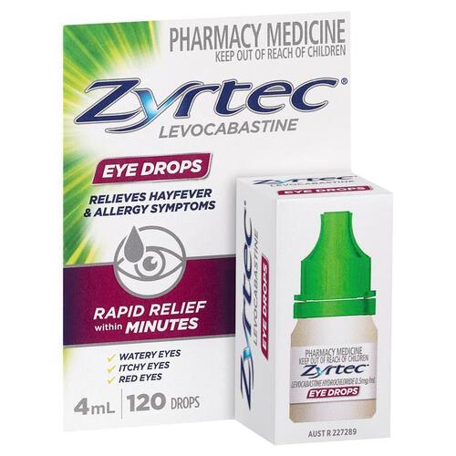 Zyrtec Antihistamine Hayfever & Allergy Eye Drops 4mL