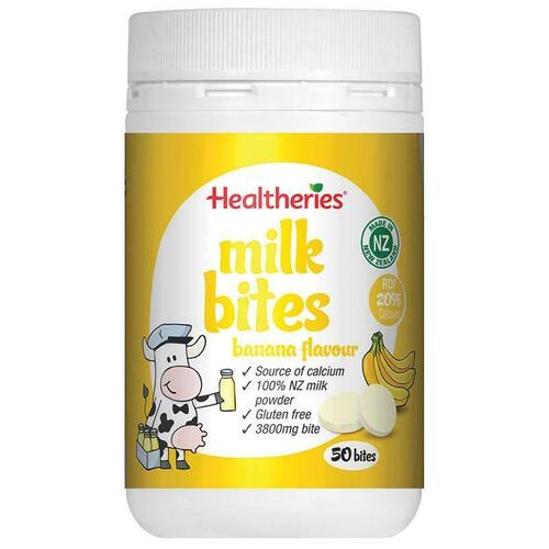 Healtheries Milk Bites Banana 50 Bites 190g Source of Calcium Gluten Free