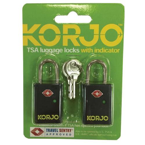 Korjo TSA Key Complaint Lock With Indicator 2 Pack