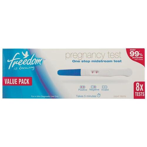 Freedom Mid Stream Pregnancy Test 8 Pack