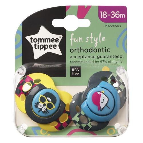 Tommee Tippee Fun Style Soothers, 18-36M, Pack of 2 Dummies