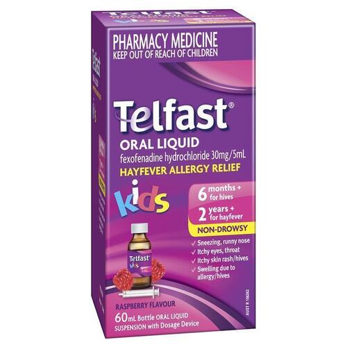 Telfast Allergy Relief Kids Liquid Non-Drowsy - 60mL