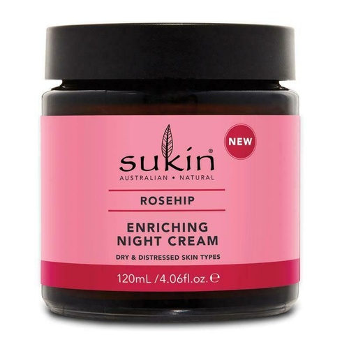 Sukin Rosehip Enriching Night Cream 120ml Rosehip Oil and Vitamin C Revitalise