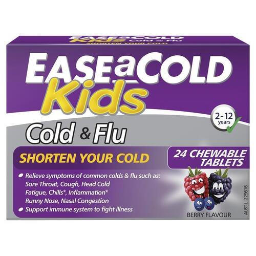 Ease a Cold & Flu Kids Berry 24 Chewable Tablets