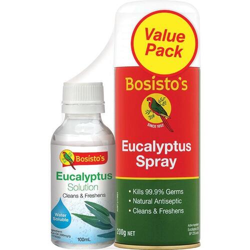 Bosistos Eucalyptus Spray 200g & Eucalyptus Solution 100ml