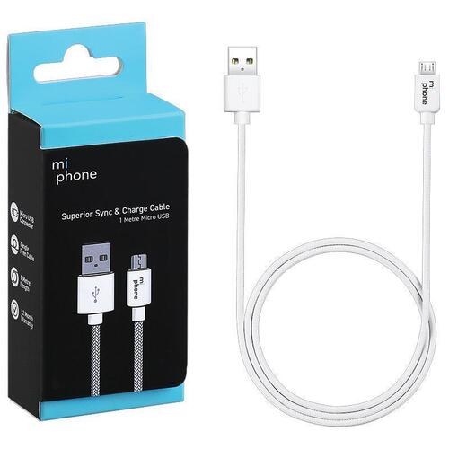 MiPhone Braided Micro USB Cable 1 Metre