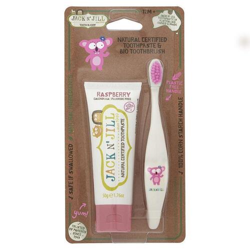 Jack N Jill Raspberry Toothpaste with Koala Bio Brush