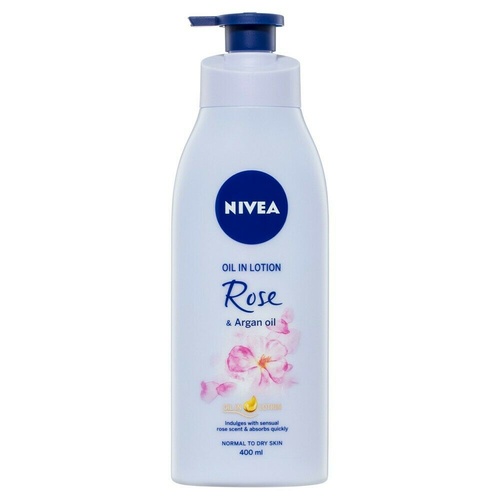 Nivea Body Oil In Lotion Rose Argan Oil 400ml 24h+ Deep Moisture