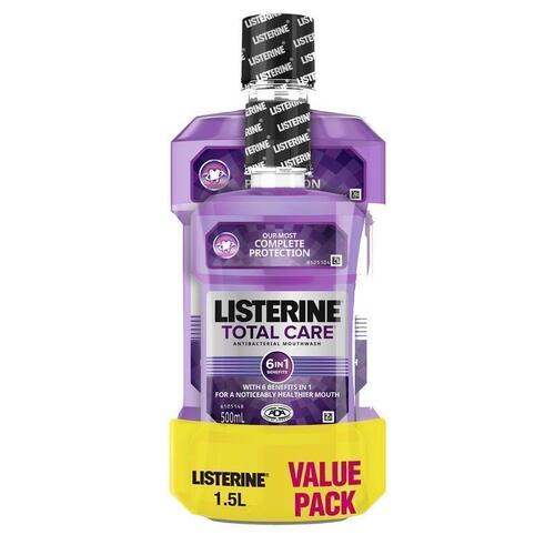 Listerine Total Care Antibacterial Mouthwash Value Pack 1.5L