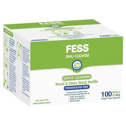Fess Sinu Cleanse Gentle Nasal and Sinus Wash Sachets 100 Refills