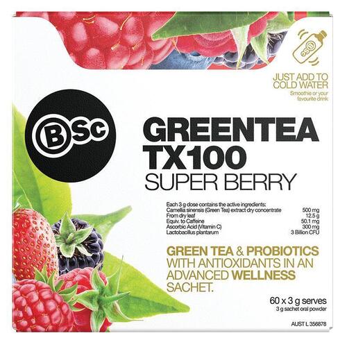 BSC Green Tea TX100 Super Berry 60 x 3g Serve