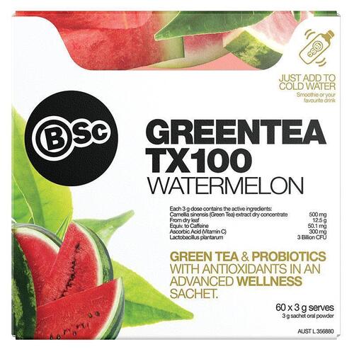 BSC Green Tea TX100 Watermelon 60 x 3g Serve