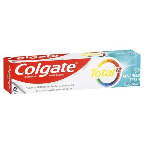 Colgate Total Advanced Fresh Antibacterial & Fluoride Gel Toothpaste 200g